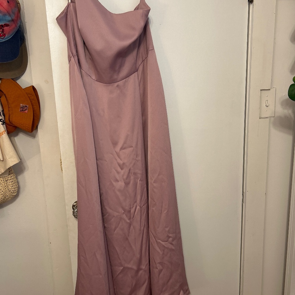 Crepe-Back Satin One-Shoulder Dress